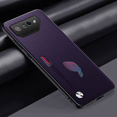 Coque Luxe Cuir Housse Etui S02 pour Asus ROG Phone 7 Ultimate Violet