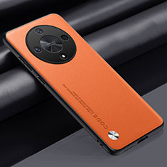 Coque Luxe Cuir Housse Etui S02 pour Huawei Honor Magic6 Lite 5G Orange