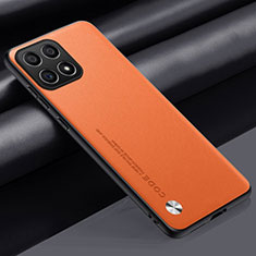 Coque Luxe Cuir Housse Etui S02 pour Huawei Honor X6a Orange