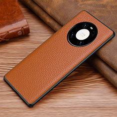 Coque Luxe Cuir Housse Etui S02 pour Huawei Mate 40 Marron