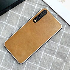 Coque Luxe Cuir Housse Etui S02 pour Huawei P30 Jaune