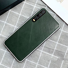 Coque Luxe Cuir Housse Etui S02 pour Huawei P30 Vert
