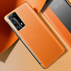 Coque Luxe Cuir Housse Etui S02 pour Huawei P40 Pro+ Plus Orange