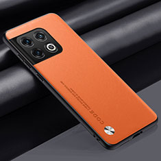 Coque Luxe Cuir Housse Etui S02 pour OnePlus 10 Pro 5G Orange
