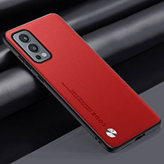 Coque Luxe Cuir Housse Etui S02 pour OnePlus Nord 2 5G Rouge