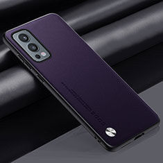 Coque Luxe Cuir Housse Etui S02 pour OnePlus Nord 2 5G Violet