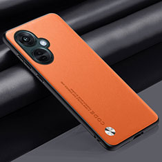 Coque Luxe Cuir Housse Etui S02 pour OnePlus Nord CE 3 5G Orange
