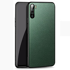 Coque Luxe Cuir Housse Etui S02 pour Oppo A91 Vert