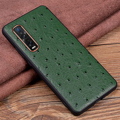 Coque Luxe Cuir Housse Etui S02 pour Oppo Find X2 Pro Vert