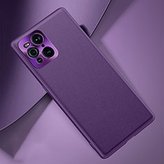 Coque Luxe Cuir Housse Etui S02 pour Oppo Find X3 Pro 5G Violet