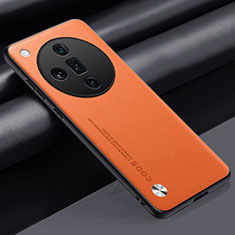 Coque Luxe Cuir Housse Etui S02 pour Oppo Find X7 Ultra 5G Orange