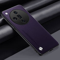 Coque Luxe Cuir Housse Etui S02 pour Oppo Find X7 Ultra 5G Violet