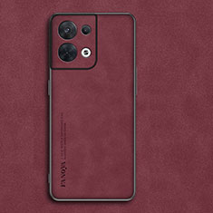 Coque Luxe Cuir Housse Etui S02 pour Oppo Reno8 Pro 5G Rouge