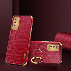 Coque Luxe Cuir Housse Etui S02 pour Samsung Galaxy A03s Rouge