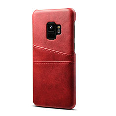 Coque Luxe Cuir Housse Etui S02 pour Samsung Galaxy S9 Rouge