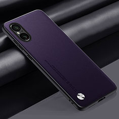 Coque Luxe Cuir Housse Etui S02 pour Sony Xperia 5 V Violet