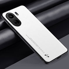 Coque Luxe Cuir Housse Etui S02 pour Xiaomi Redmi 13C Blanc