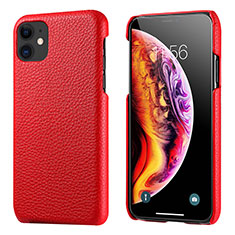 Coque Luxe Cuir Housse Etui S03 pour Apple iPhone 11 Rouge