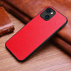 Coque Luxe Cuir Housse Etui S03 pour Apple iPhone 14 Rouge
