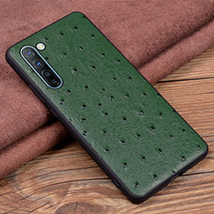 Coque Luxe Cuir Housse Etui S03 pour Oppo F15 Vert