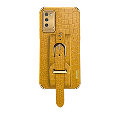 Coque Luxe Cuir Housse Etui S03 pour Samsung Galaxy A02s Jaune