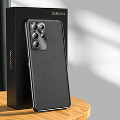 Coque Luxe Cuir Housse Etui S03 pour Samsung Galaxy S21 Ultra 5G Noir