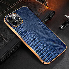 Coque Luxe Cuir Housse Etui S04 pour Apple iPhone 13 Pro Bleu