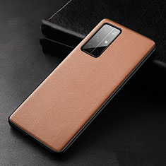 Coque Luxe Cuir Housse Etui S04 pour Huawei Honor 30S Marron