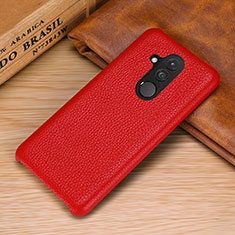 Coque Luxe Cuir Housse Etui S04 pour Huawei Mate 20 Lite Rouge