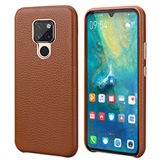 Coque Luxe Cuir Housse Etui S04 pour Huawei Mate 20 Marron