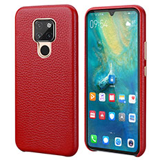 Coque Luxe Cuir Housse Etui S04 pour Huawei Mate 20 Rouge