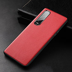 Coque Luxe Cuir Housse Etui S04 pour Oppo Find X2 Pro Rouge
