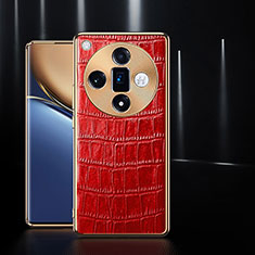 Coque Luxe Cuir Housse Etui S04 pour Oppo Find X7 5G Rouge