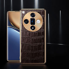 Coque Luxe Cuir Housse Etui S04 pour Oppo Find X7 Ultra 5G Marron