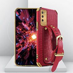 Coque Luxe Cuir Housse Etui S04 pour Samsung Galaxy M02s Rouge