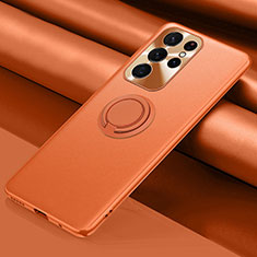 Coque Luxe Cuir Housse Etui S04 pour Samsung Galaxy S21 Ultra 5G Orange