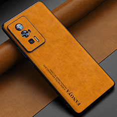 Coque Luxe Cuir Housse Etui S04 pour Xiaomi Poco F5 Pro 5G Orange