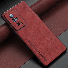 Coque Luxe Cuir Housse Etui S04 pour Xiaomi Poco F5 Pro 5G Rouge
