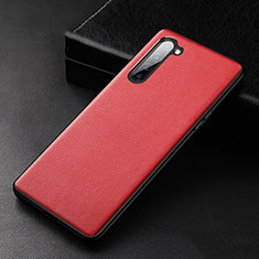 Coque Luxe Cuir Housse Etui S05 pour Oppo F15 Rouge