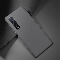 Coque Luxe Cuir Housse Etui S05 pour Oppo Find X2 Pro Gris