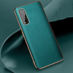 Coque Luxe Cuir Housse Etui S05 pour Oppo Find X2 Vert
