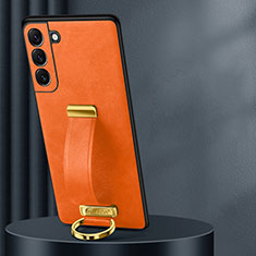Coque Luxe Cuir Housse Etui S06 pour Samsung Galaxy S21 5G Orange