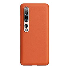 Coque Luxe Cuir Housse Etui S06 pour Xiaomi Mi 10 Orange