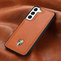 Coque Luxe Cuir Housse Etui S06D pour Samsung Galaxy S23 Plus 5G Orange