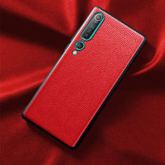 Coque Luxe Cuir Housse Etui S07 pour Xiaomi Mi 10 Rouge