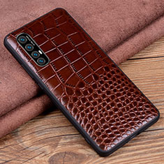 Coque Luxe Cuir Housse Etui S08 pour Oppo Find X2 Neo Marron