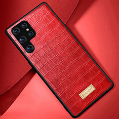 Coque Luxe Cuir Housse Etui S08 pour Samsung Galaxy S23 Ultra 5G Rouge
