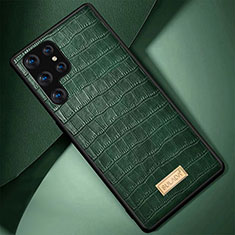 Coque Luxe Cuir Housse Etui S08 pour Samsung Galaxy S23 Ultra 5G Vert