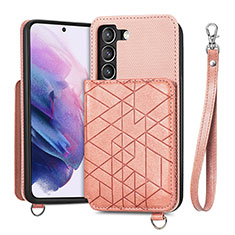 Coque Luxe Cuir Housse Etui S08D pour Samsung Galaxy S21 5G Or Rose