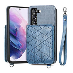 Coque Luxe Cuir Housse Etui S08D pour Samsung Galaxy S21 Plus 5G Bleu